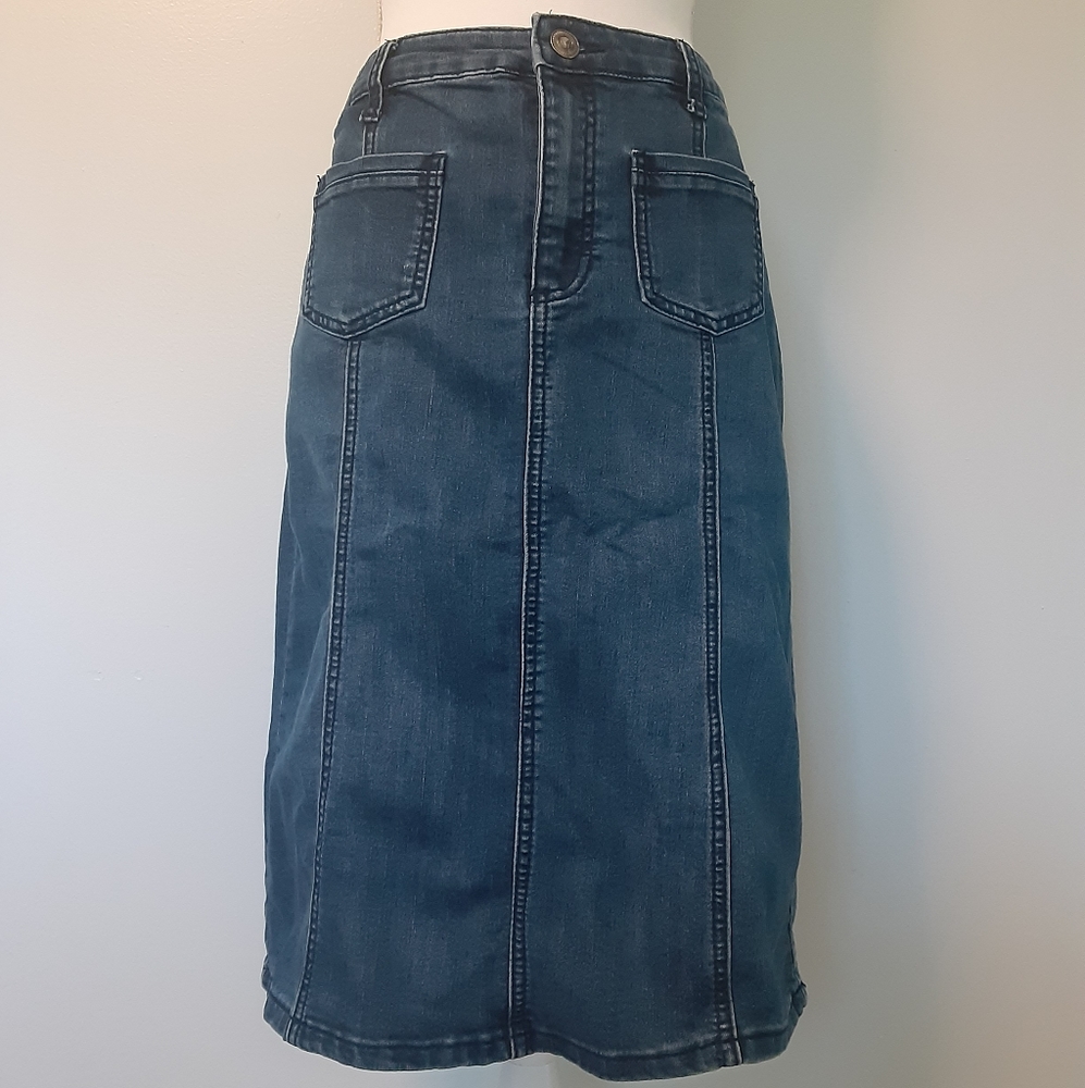 Christopher & Banks Mid-calf Denim Skirt
